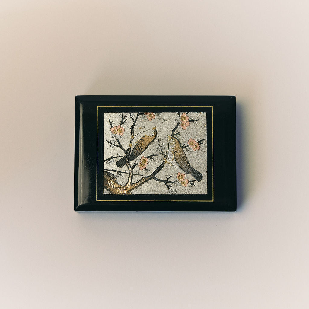 Vintage Japanese Bird & Blossom Tissue Holder