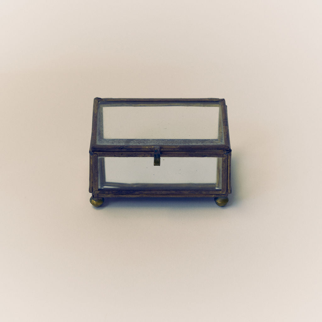 Vintage Miniature Footed Glass Keepsake Box