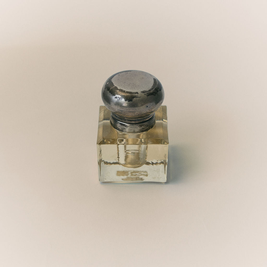 Vintage Glass Ink Pen Well