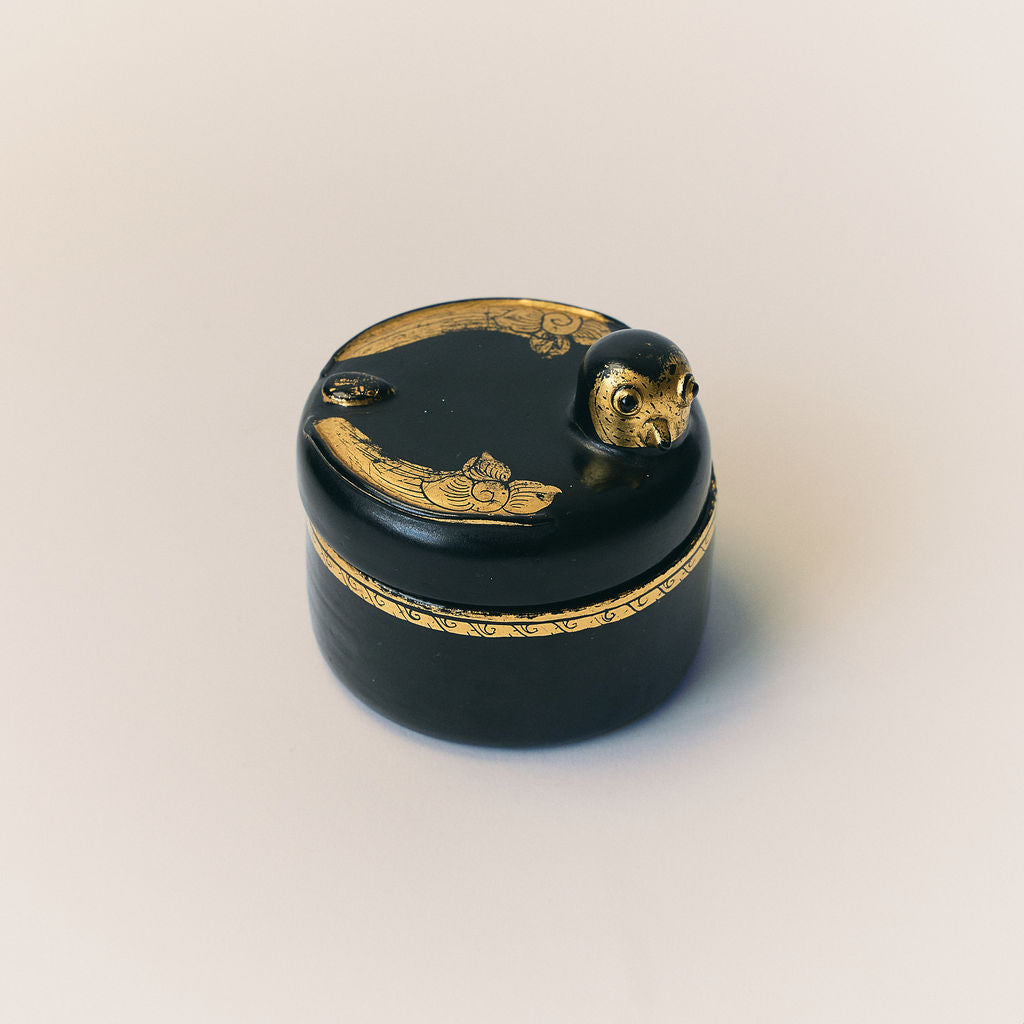 Vintage Lacquered Bird Trinket Box