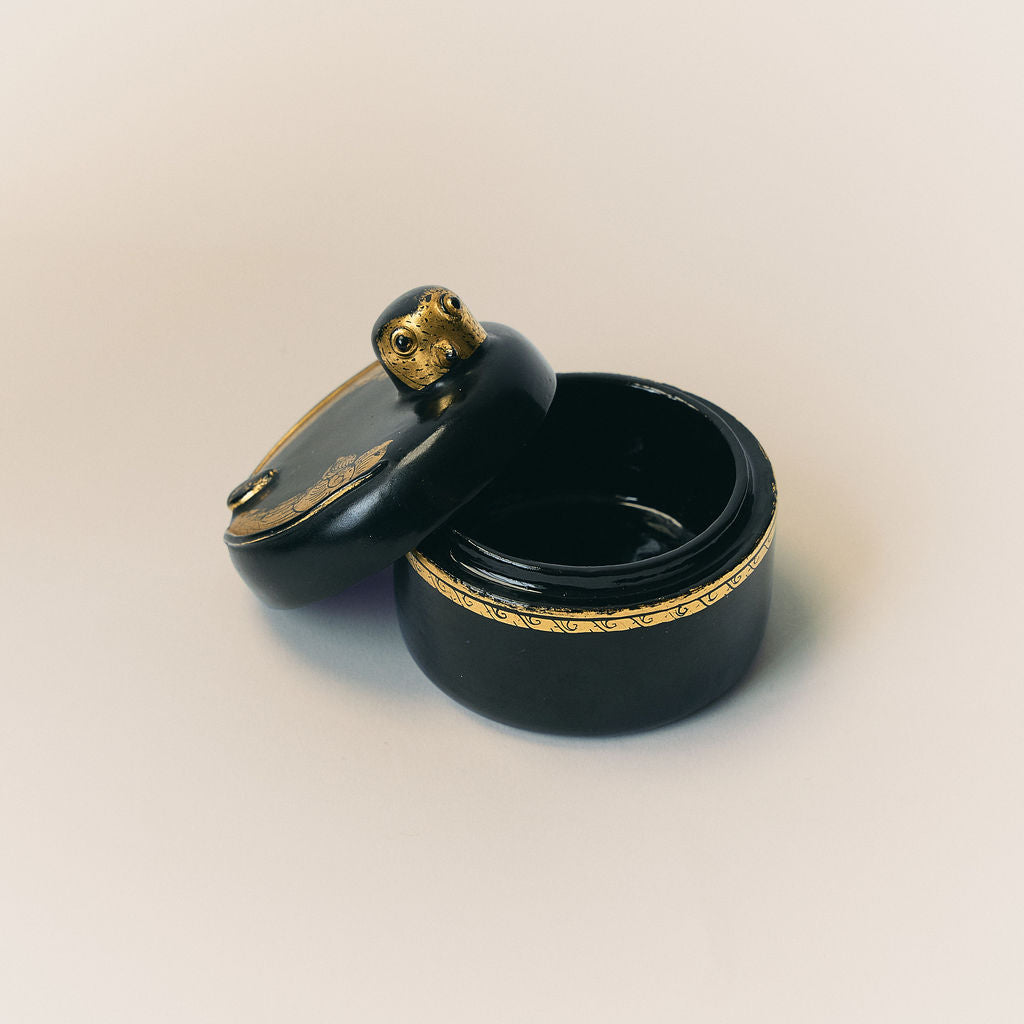 Vintage Lacquered Bird Trinket Box