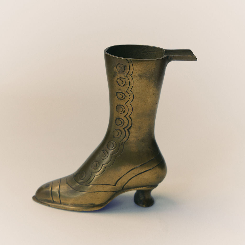 Vintage Brass Boot Incense/Cigarette Holder