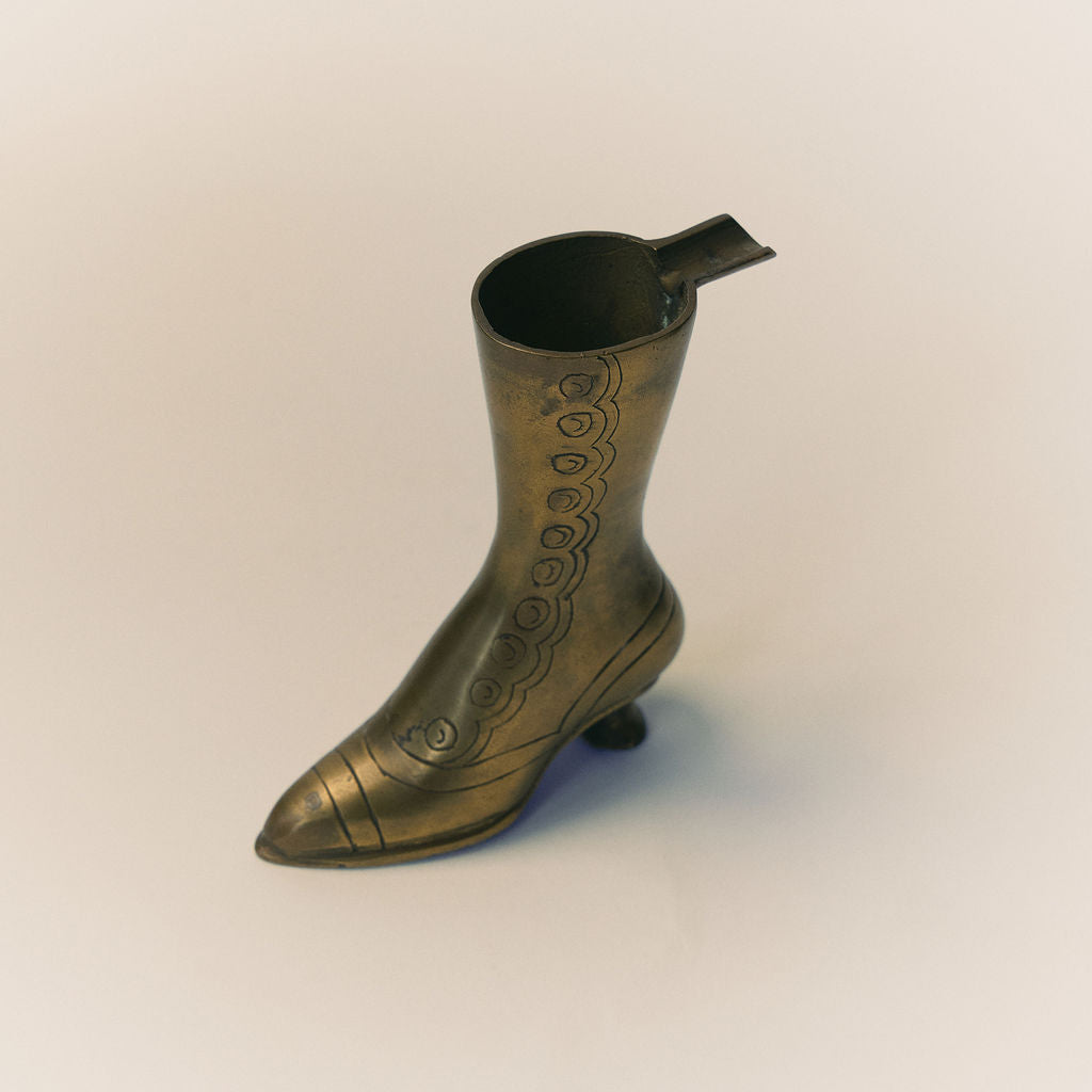 Vintage Brass Boot Incense/Cigarette Holder