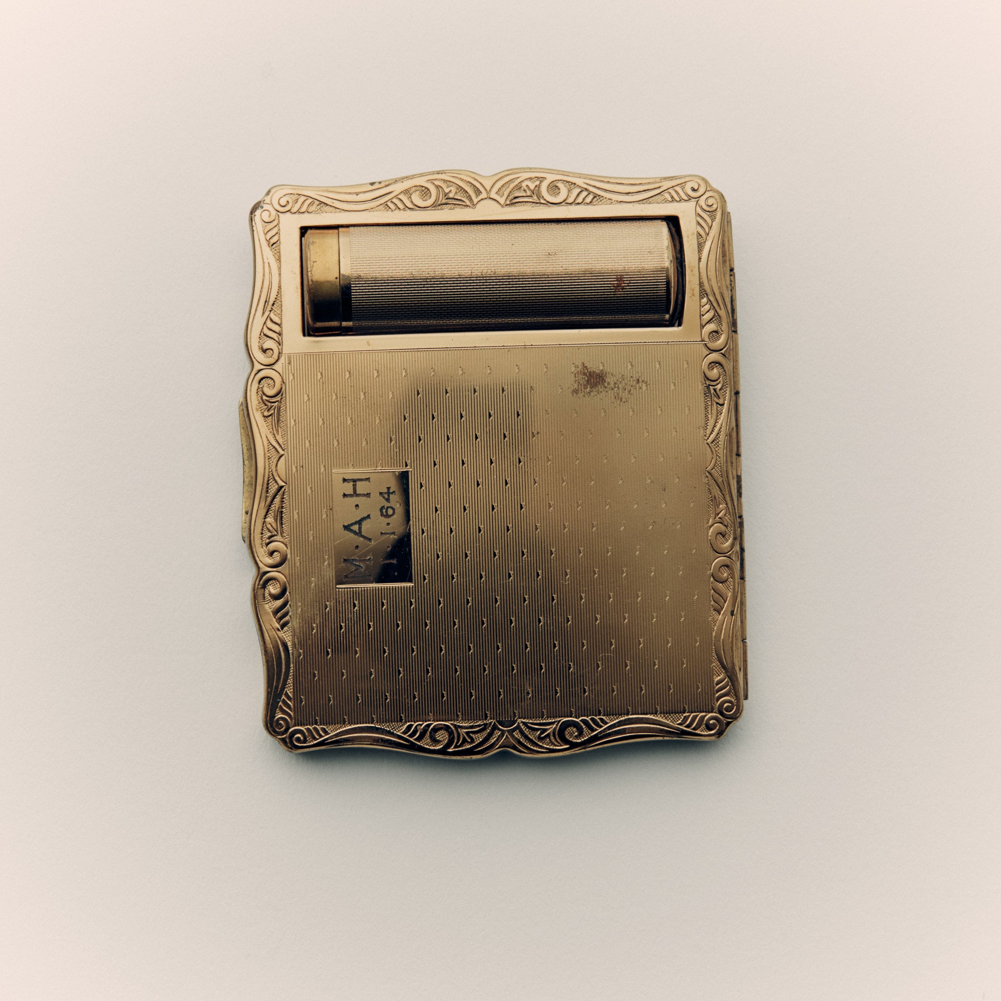 Vintage Stratton Empress Powder Compact with Lipstick Holder - c. 1950s