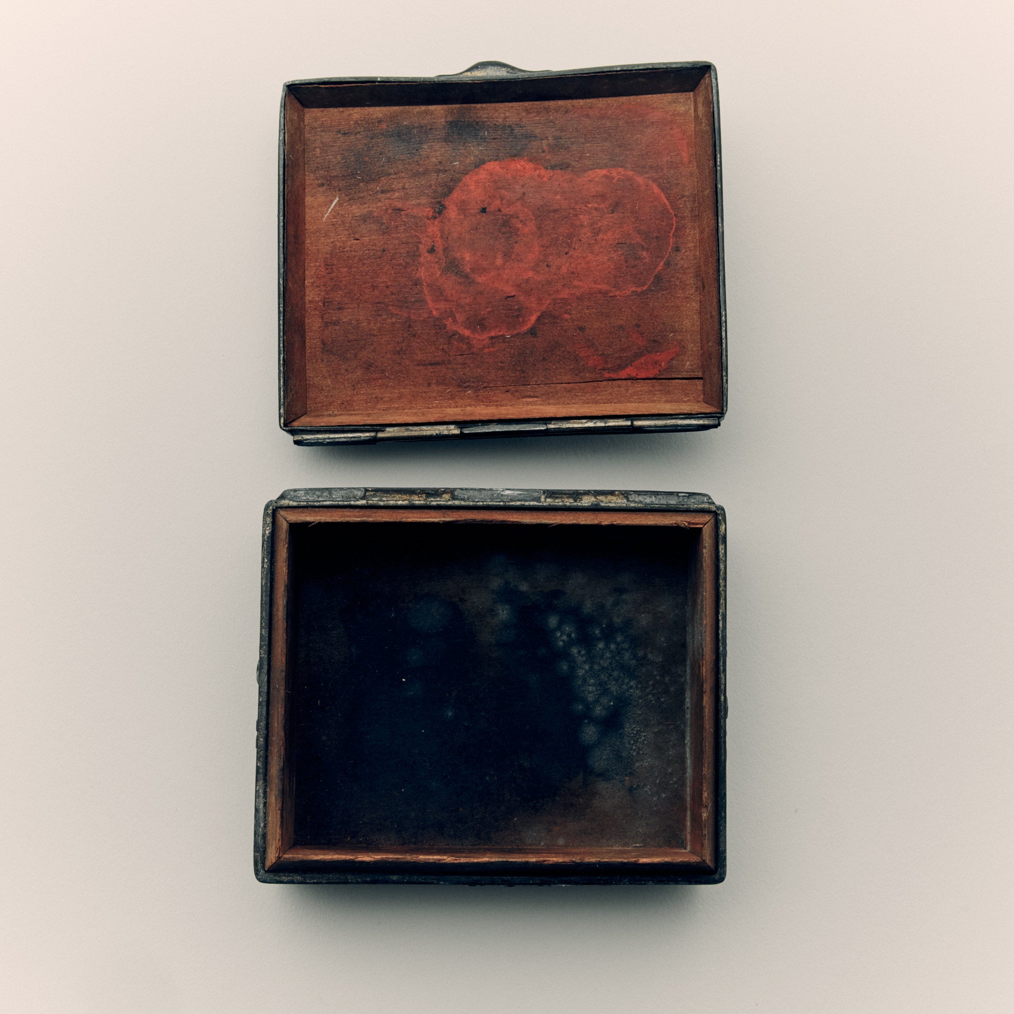 Antique Japanese Wood & Brass Jewellery Box